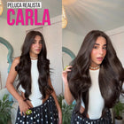 Peluca realista Carla 28 pulgadas castaña ondas suaves — imagen 1 de 3