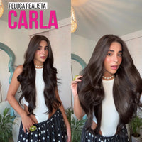 Peluca realista Carla 28 pulgadas castaña ondas suaves — imagen 1 de 3