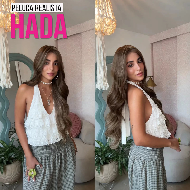 Peluca realista Hada 30 pulgadas castaña con rubio onda suelta — imagen 2 de 3