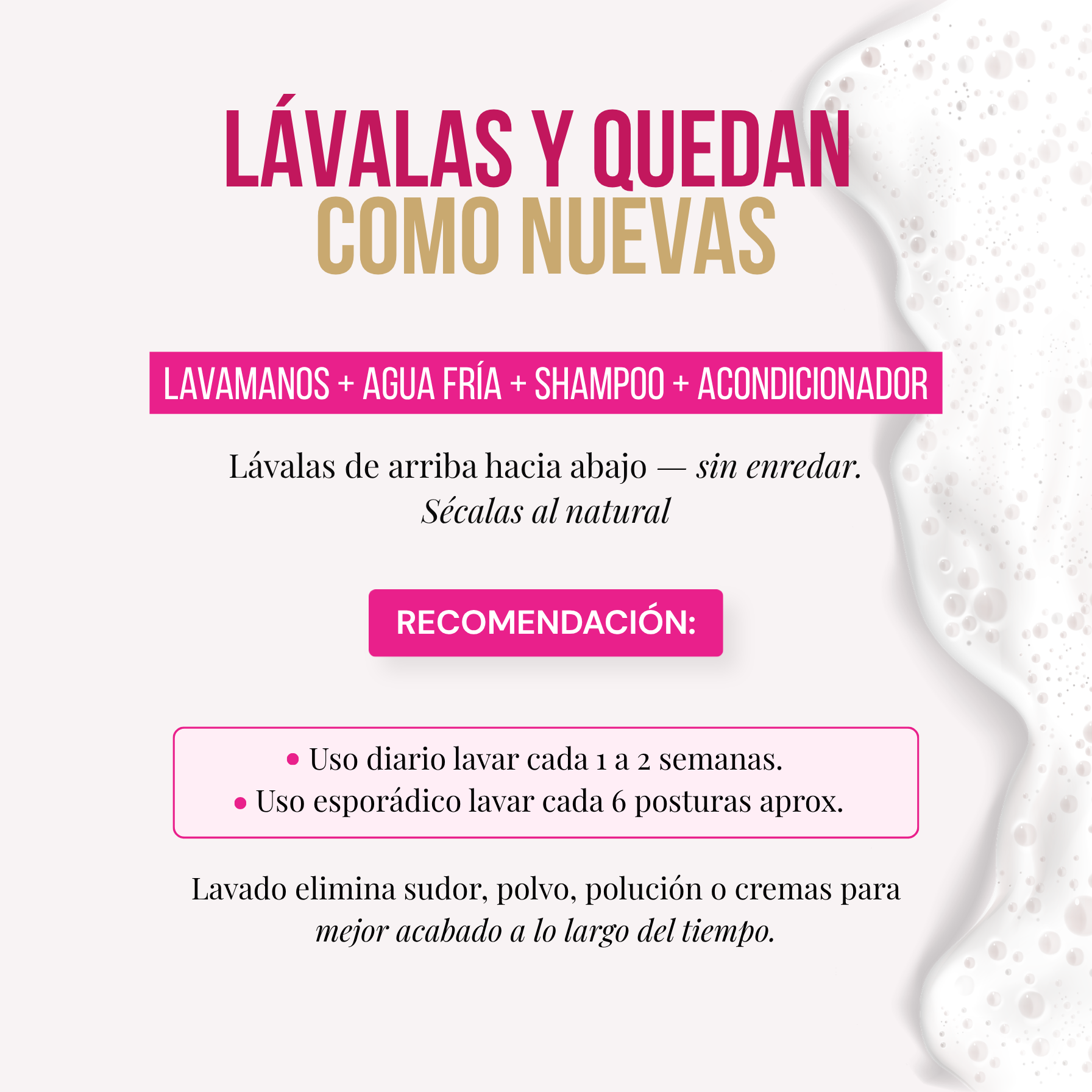 Cómo cuidar las extensiones Gin 16" de MyDollHair — lavado y cuidado para que duren como nuevas