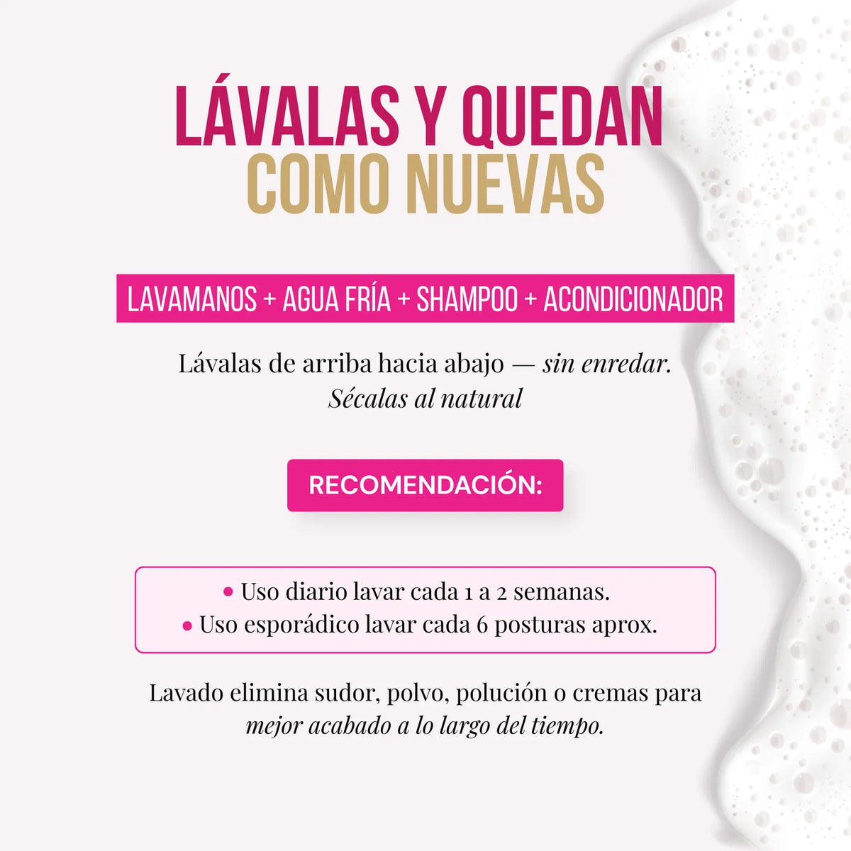 Cómo cuidar las extensiones Gin 16" de MyDollHair — lavado y cuidado para que duren como nuevas