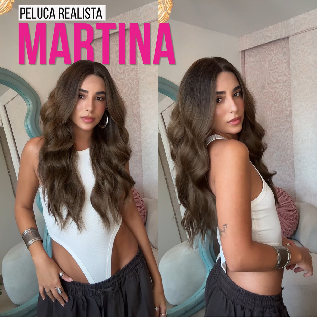 Martina — Peluca Realista, Lace 13x6 Long, Onda Sirena, Balayage Chocolate — imagen 1 de 2