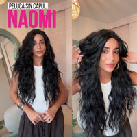 Naomi — Peluca Efecto Cuero Cabelludo, Long, Onda Natural, Negro — imagen 1 de 2