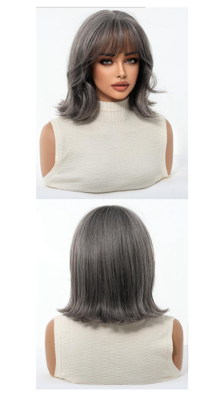 Peluca bob en capas gray