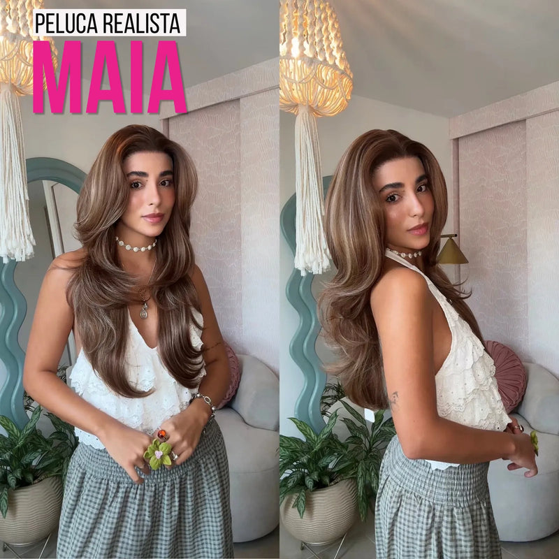 Peluca realista Maia 24 pulgadas mix chocolate — imagen 1 de 3