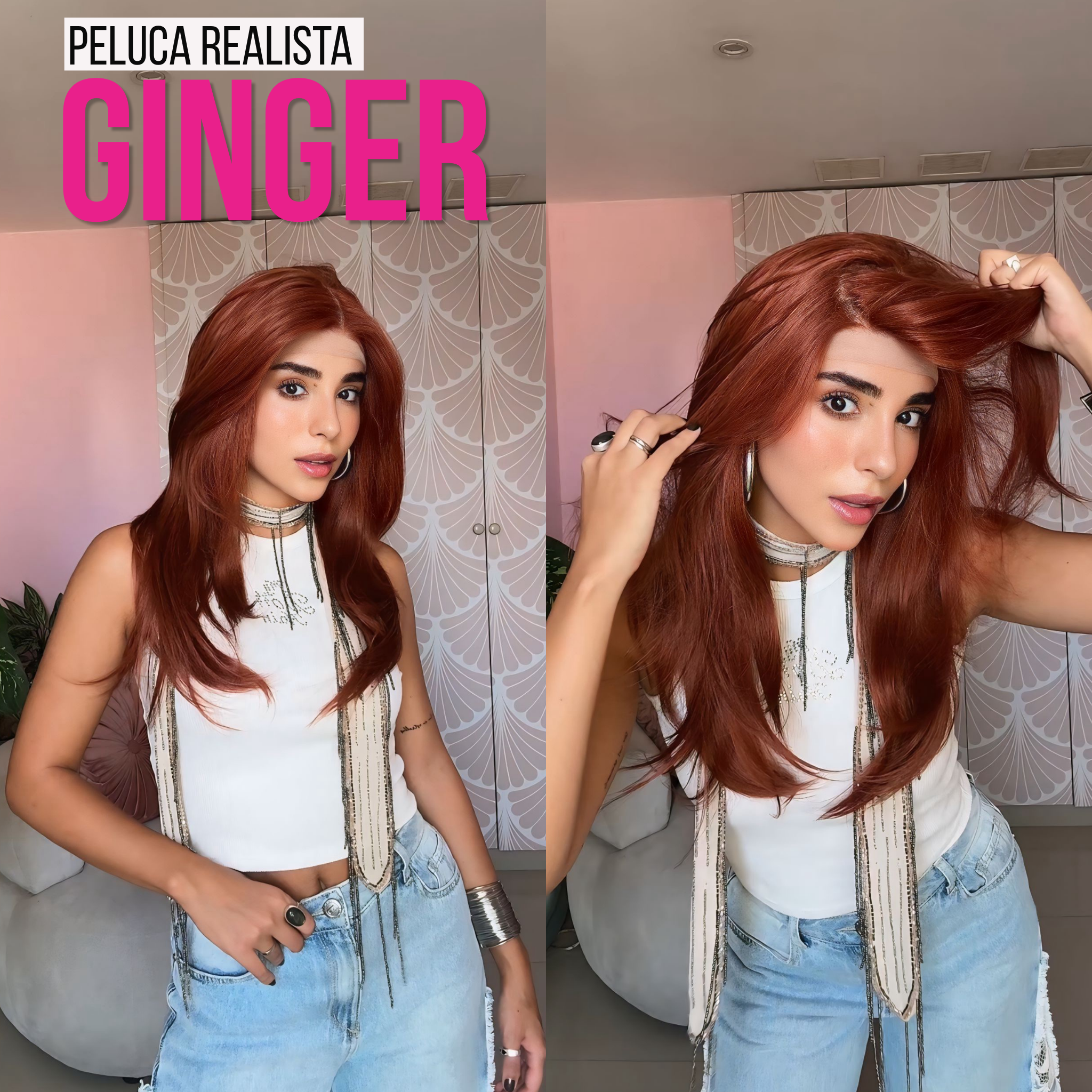 Peluca Realista Ginger