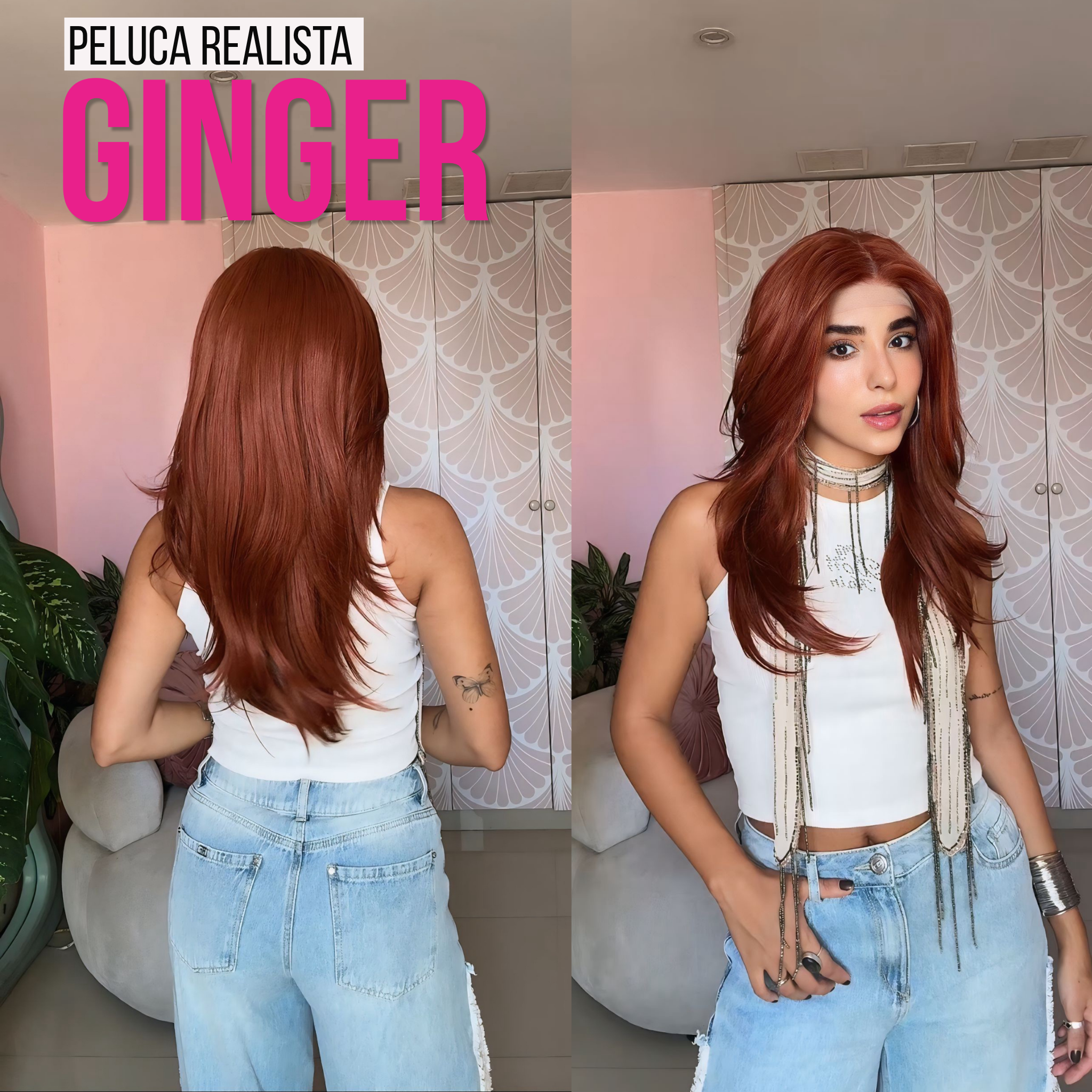 Peluca Realista Ginger