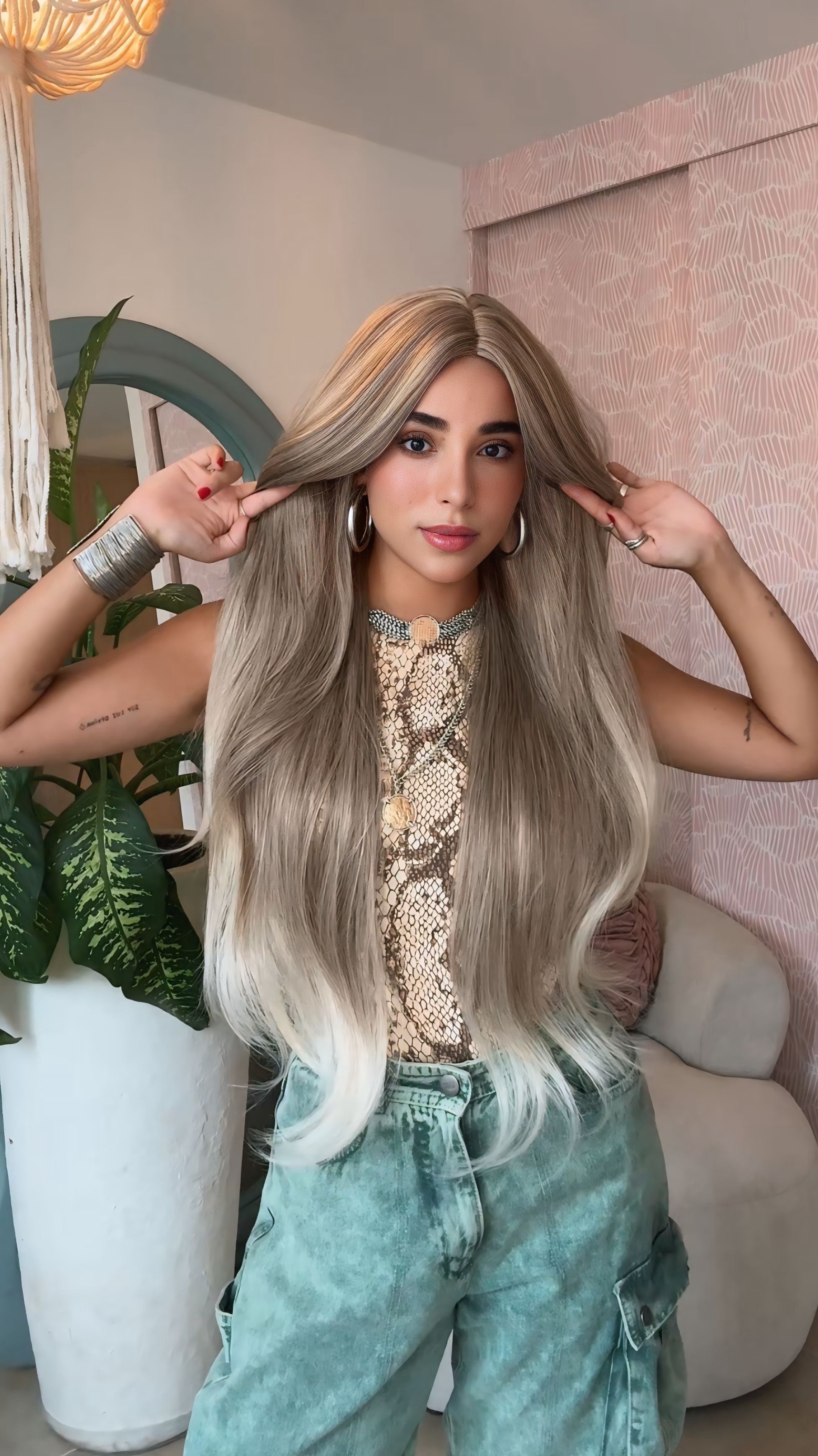 Peluca sin lace Lola ceniza