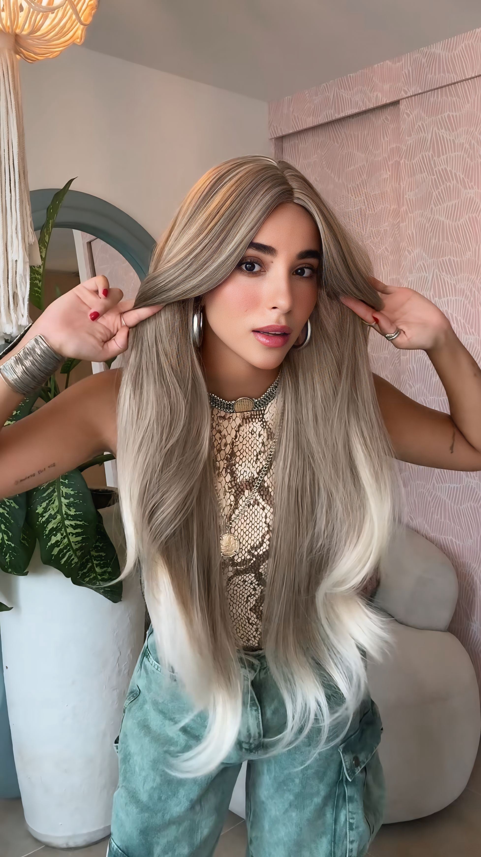 Peluca sin lace Lola ceniza