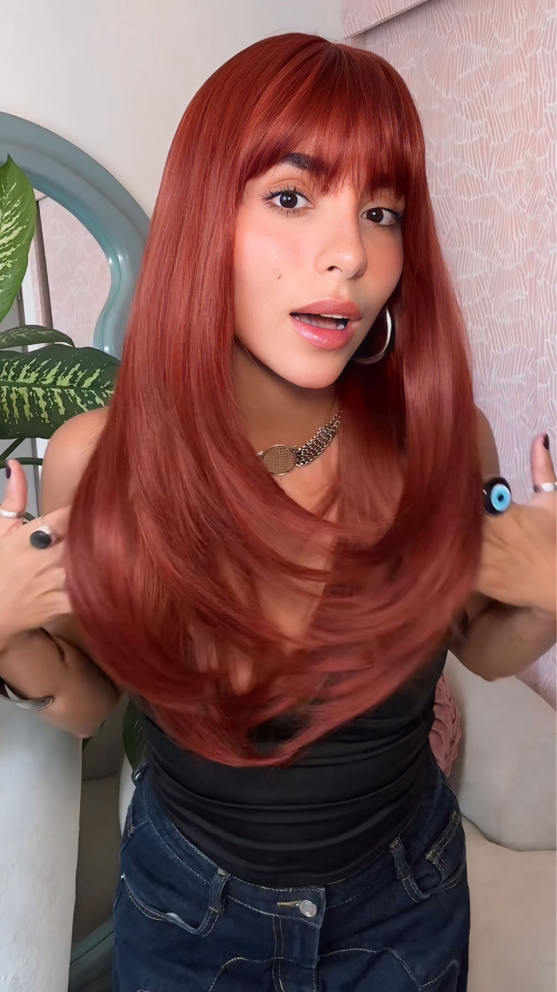 Peluca capul Gigi Cobriza