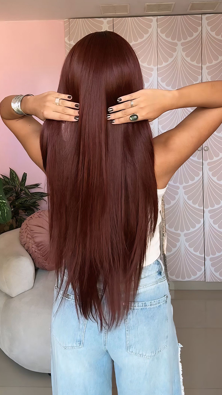 Peluca De Capul, X-Long, Color Borgoña