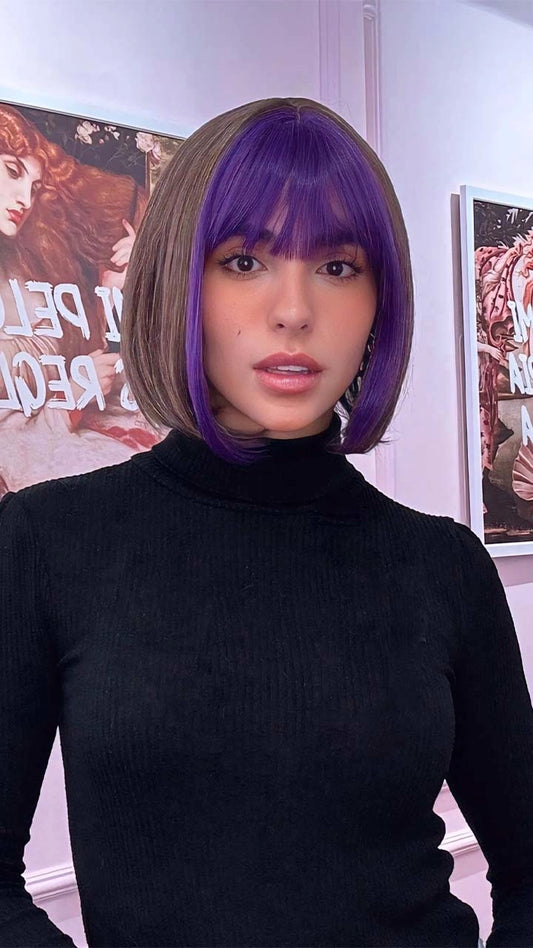 Peluca de Capul, Mini, Raiz Oscura Tono Rosa Onda Suave