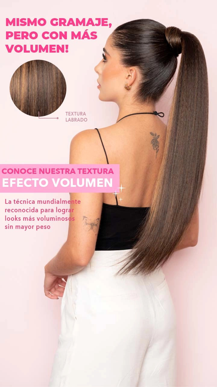 Ponytail Midi Velcro Lisa Textura Volumen