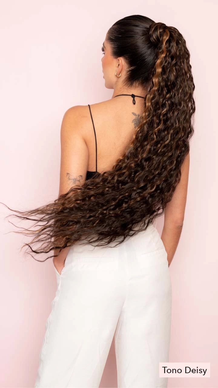 Ponytail Velcro X-Long Onda Natural