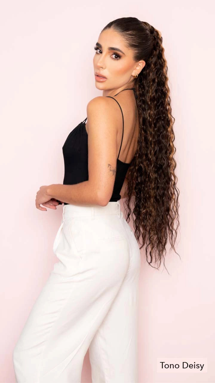Ponytail Velcro X-Long Onda Natural