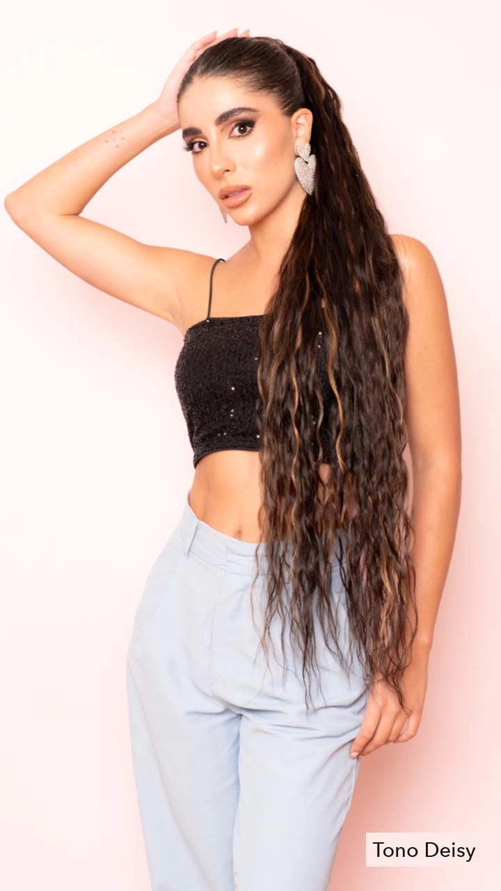 Ponytail Velcro XX-Long Onda Suelta
