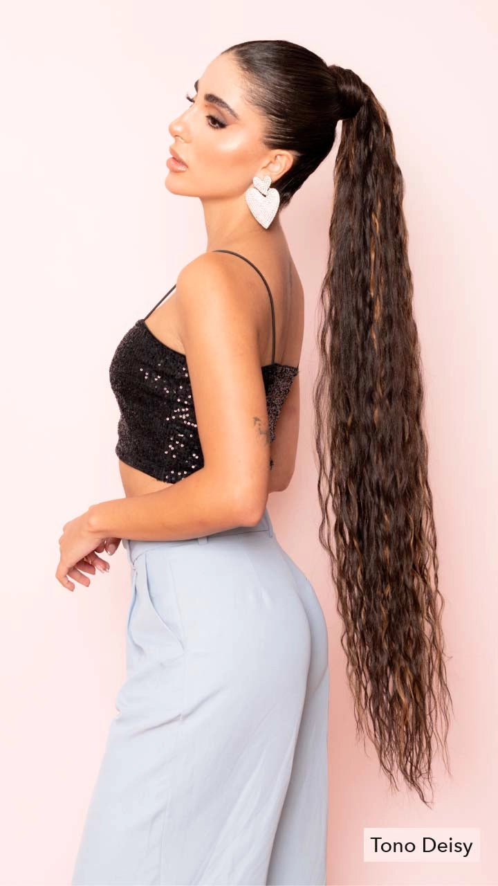 Ponytail Velcro XX-Long Onda Suelta