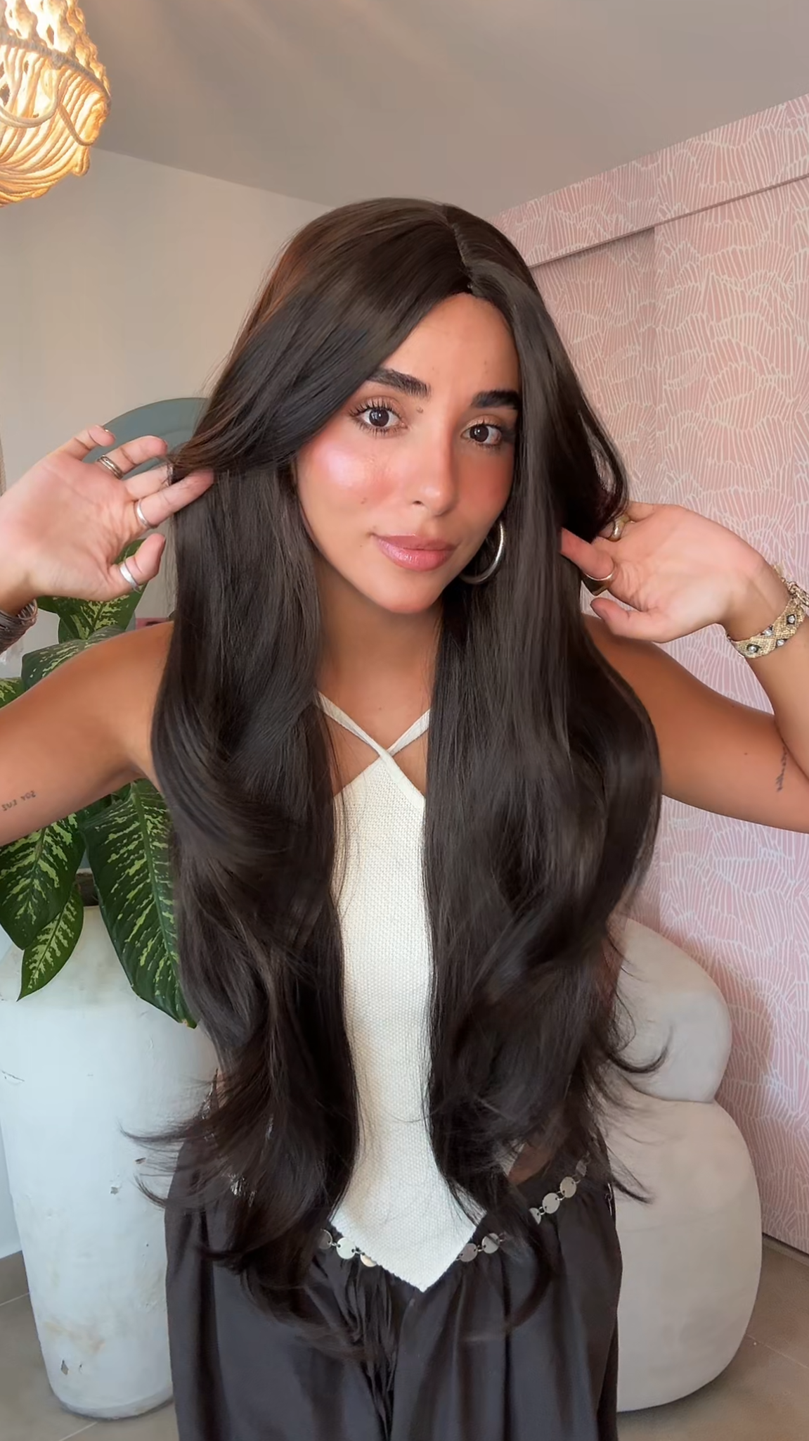 Peluca sin lace Lola castaño oscuro