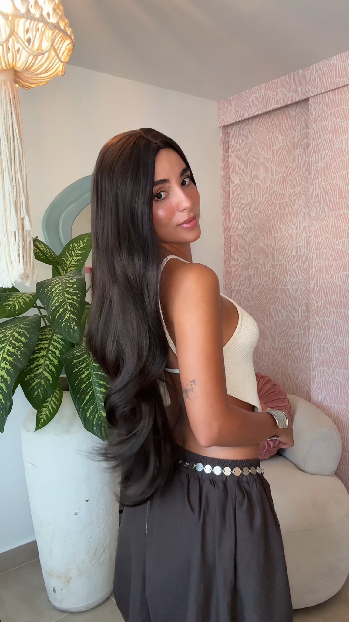 Peluca sin lace Lola castaño oscuro