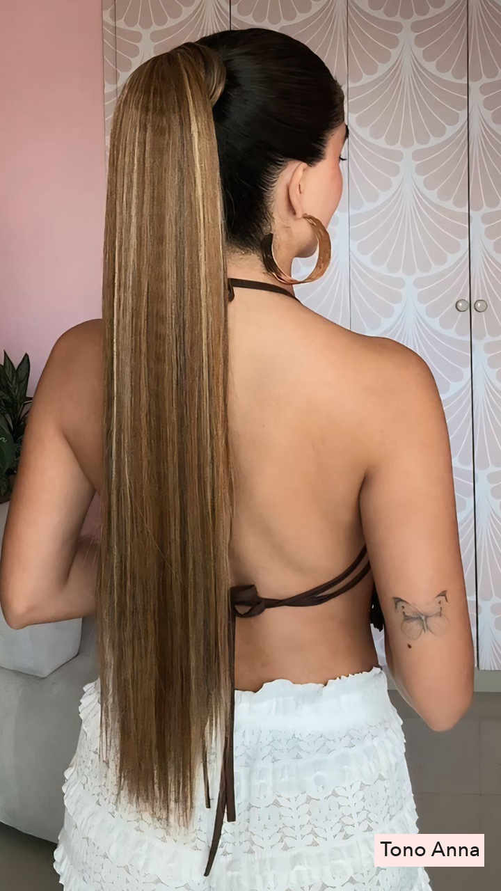 Pony Anna lisa con volumen Velcro
