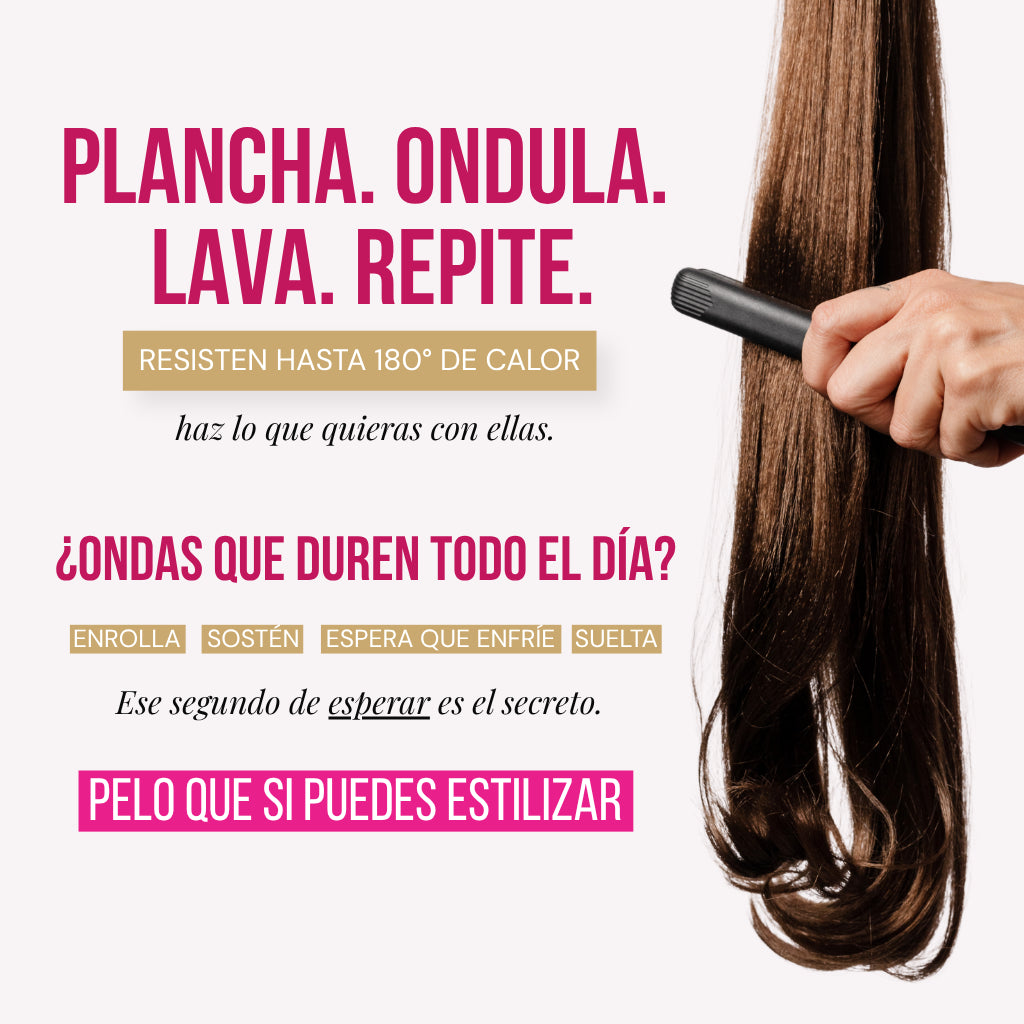 Cómo cuidar las extensiones Cosmopolitan 22" de MyDollHair — resisten plancha y ondula hasta 180°