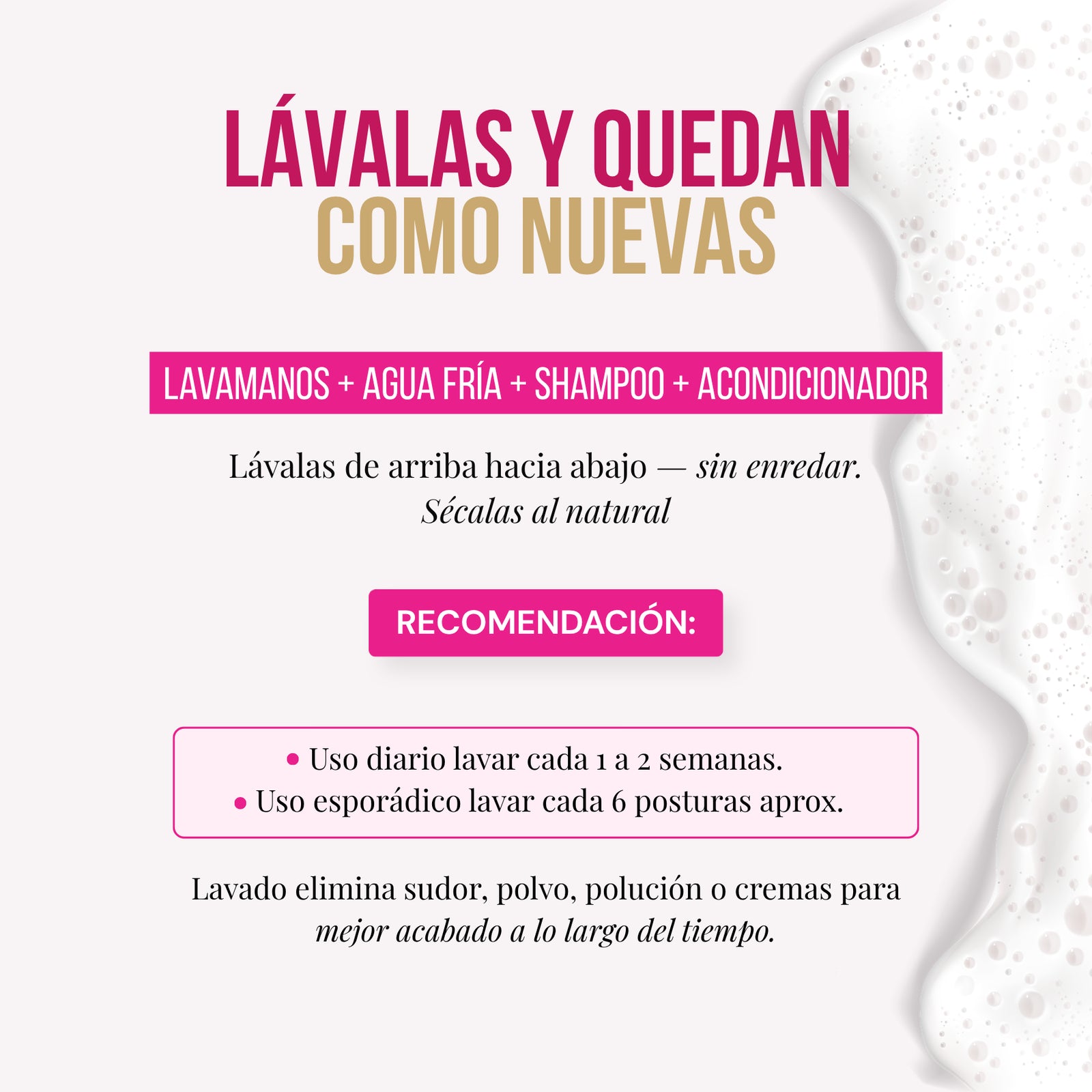 Cómo cuidar las extensiones Cosmopolitan 22" de MyDollHair — lavado y cuidado para que duren como nuevas