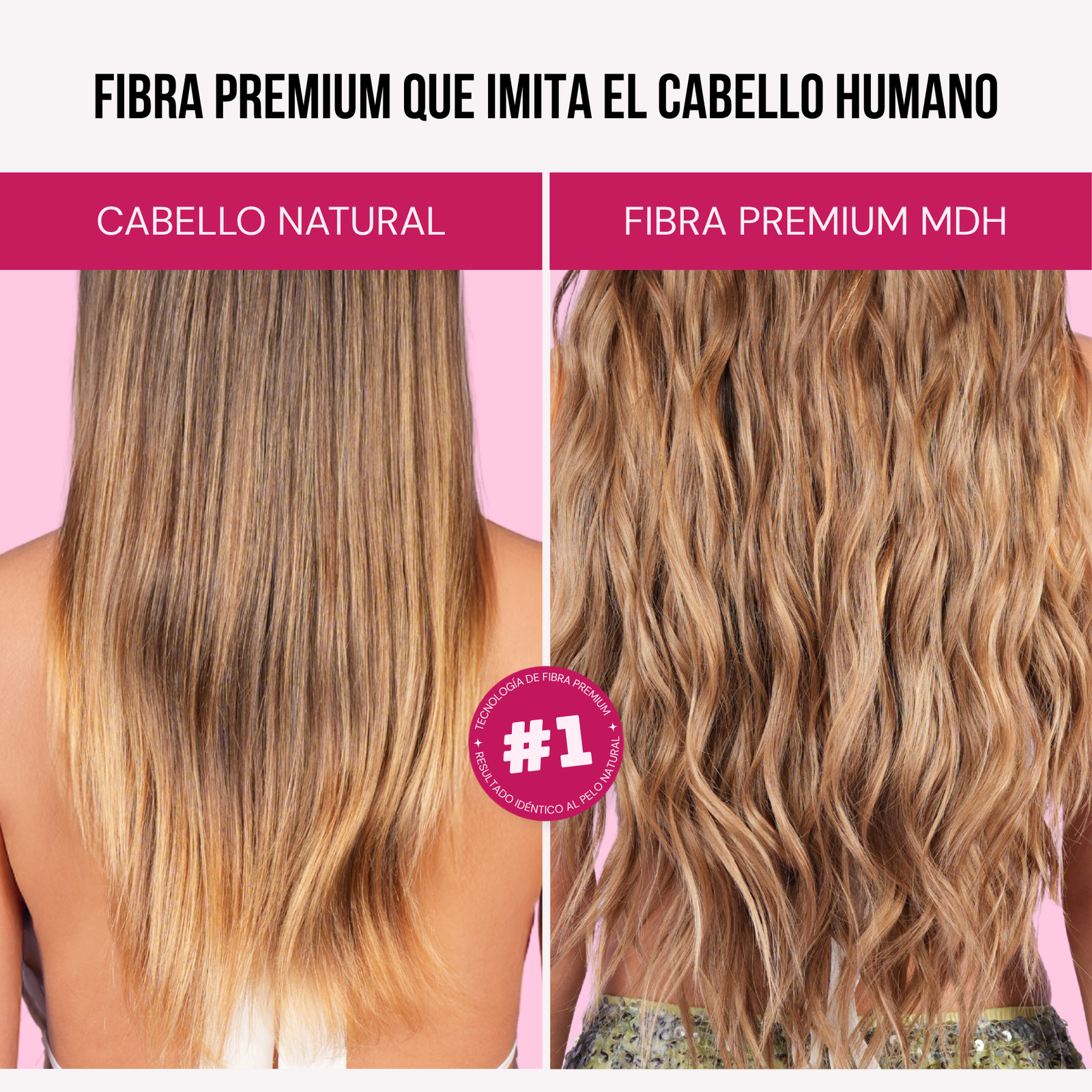 Extensiones Malibú 22" de MyDollHair — fibra premium que imita el cabello humano