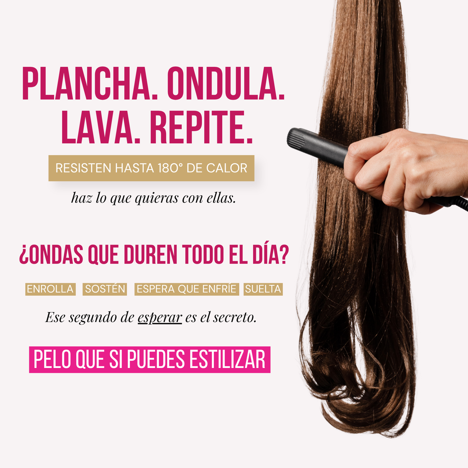Cómo cuidar las extensiones Mimosa 20" de MyDollHair — resisten plancha y ondula hasta 180°