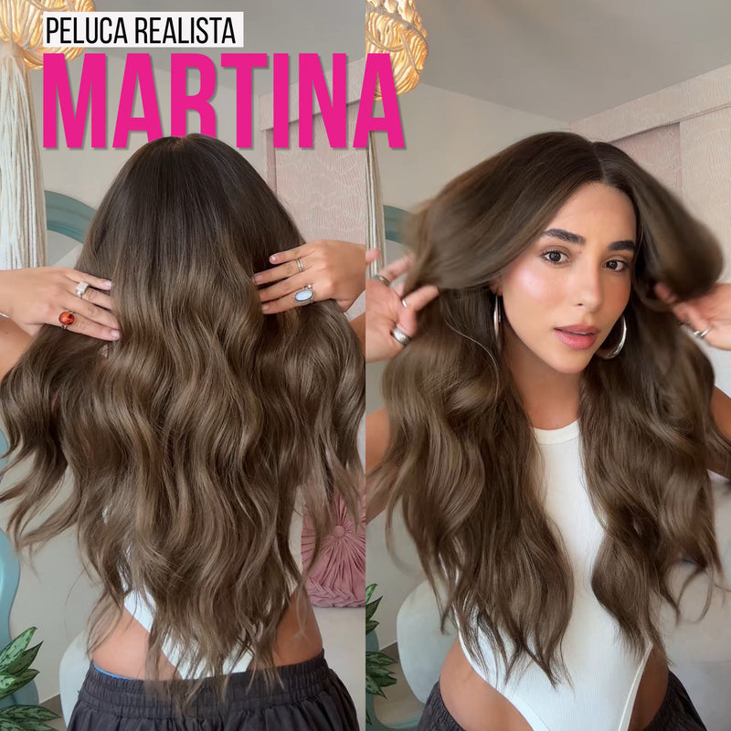 Martina — Peluca Realista, Lace 13x6 Long, Onda Sirena, Balayage Chocolate — imagen 2 de 2